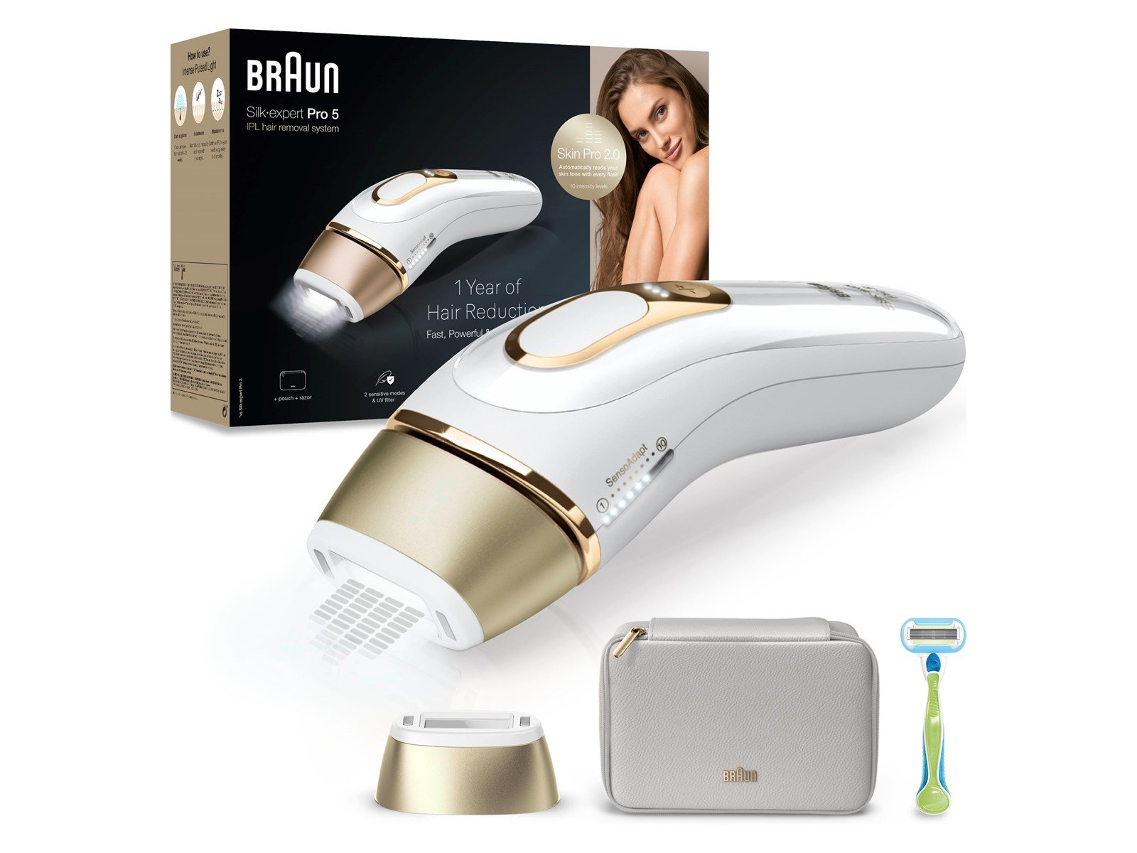 Braun Lichtepilator (IPL) PL5052 White/Gold Braun Lichtepilator (IPL) PL5052 White/Gold